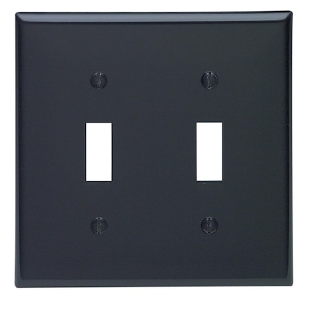 Leviton Leviton Black 2 gang Nylon Toggle Wall Plate 1 pk 80709-00E